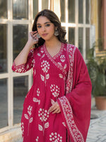Super pretty cotton pink angrakha full suit