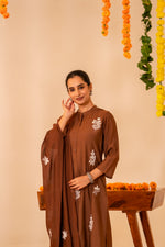 Bemberg muslin embroidered suit set ice