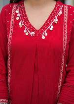 Premium cotton with coin detailing and with lining red suit set