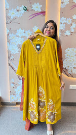 Premium cotton embroidered suit set in yellow