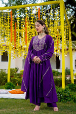 Mulberry silk Zari detailing suit set