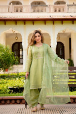 Pure orgenza tissue Zari detailing Farsi salwar suit set