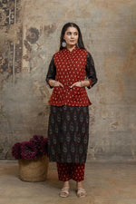 Pure cotton quilted jacket kurta pant