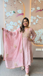 Premium tissue pink full suit set with designer back