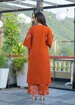 Applique work cotton full suit set