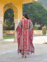 Ajrakh Mul silk kaftan co ord