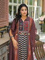 Wow Ajrakh Mul silk kaftan co ord