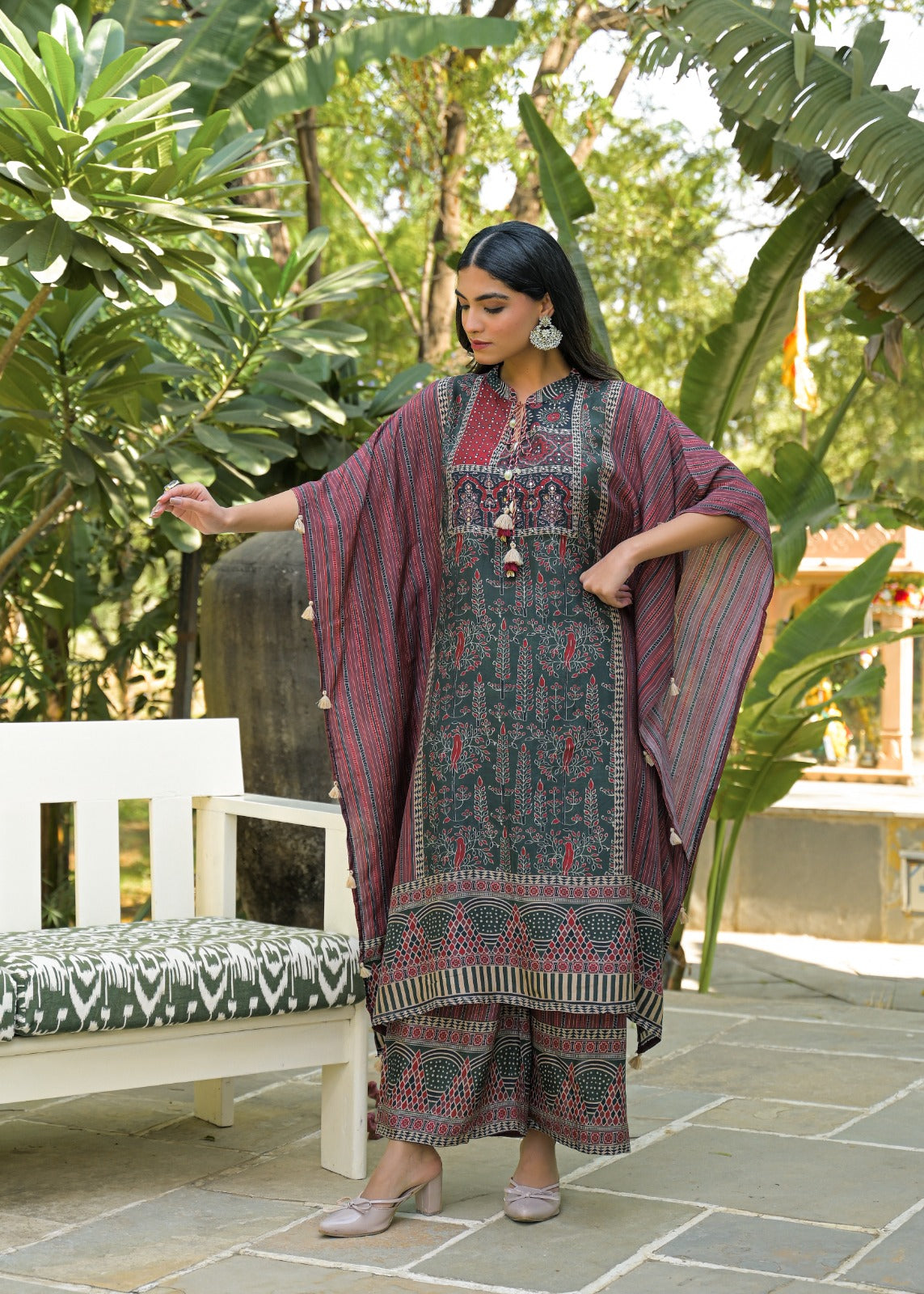 Pure Mul silk pretty ajrakh kaftan