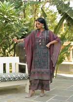 Pure Mul silk pretty ajrakh kaftan