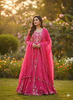 Premium chinon fully embroidered gown