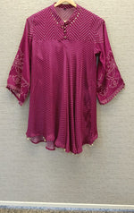 Pure crepe bandhani pink top