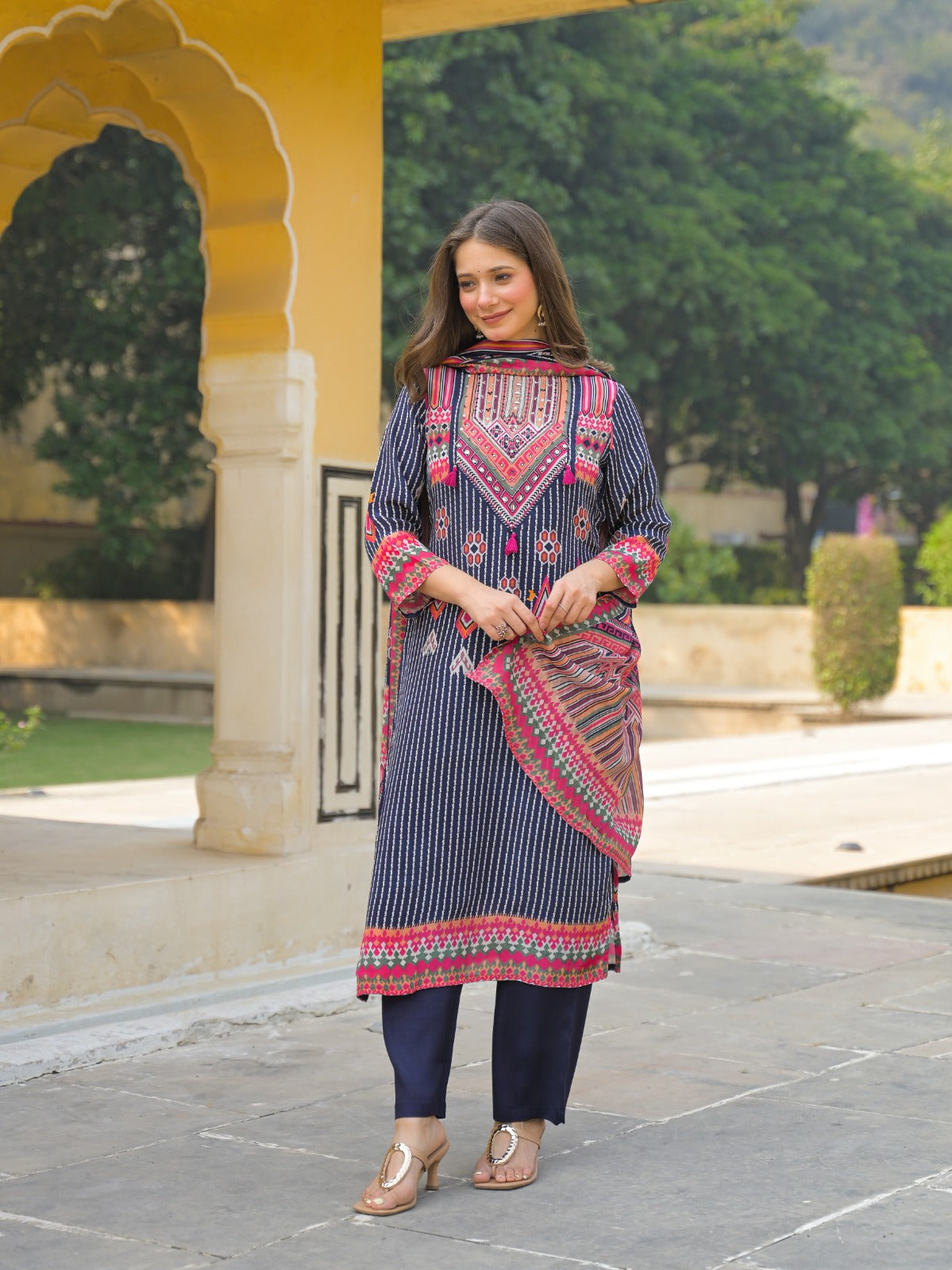 Super pretty ajrakh full suit set