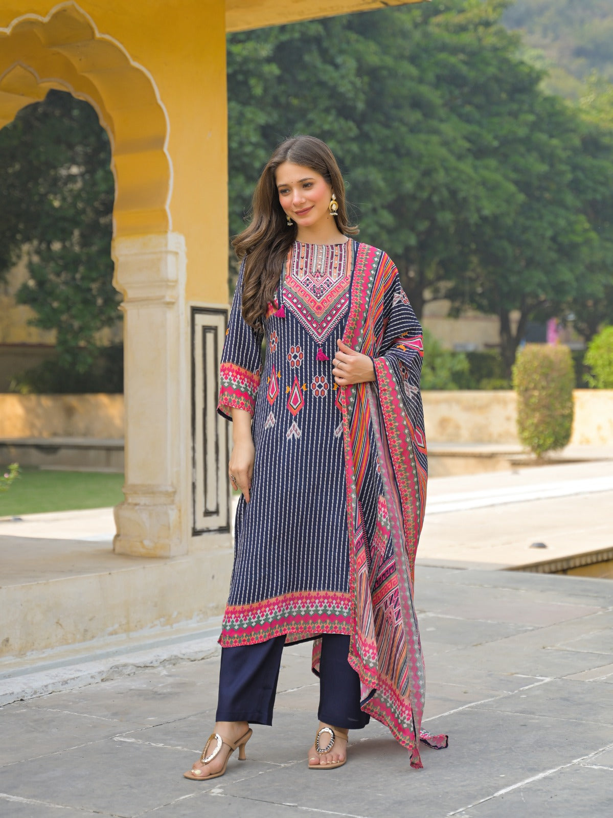 Super pretty ajrakh full suit set