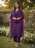 Premium party wear chinon full suit set