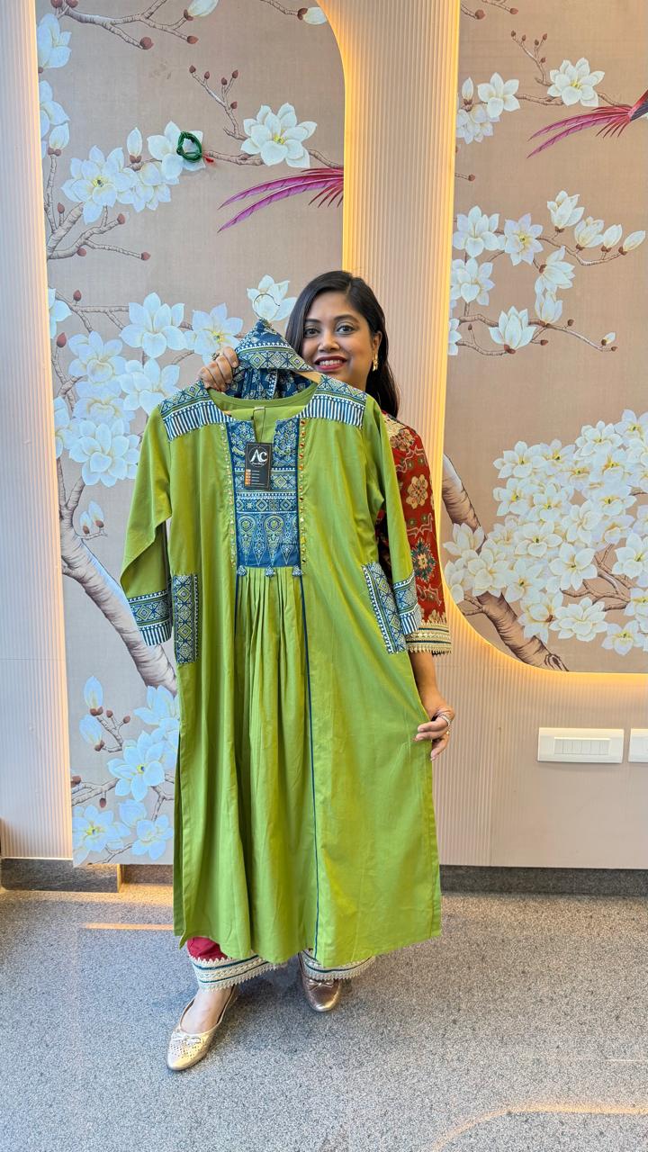 Gorgeous green designer pocket suit set