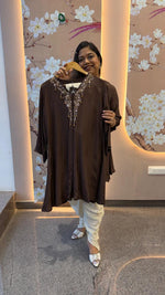 Pure crepe tulip pant Co ord set in brown