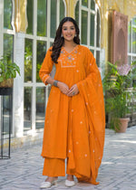 Premium designer cotton embroidered full suit set