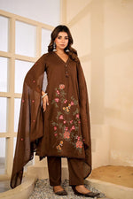 Applique work Mul cotton suit set
