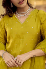 Premium Santoori silk skirt plazzo set in yellow