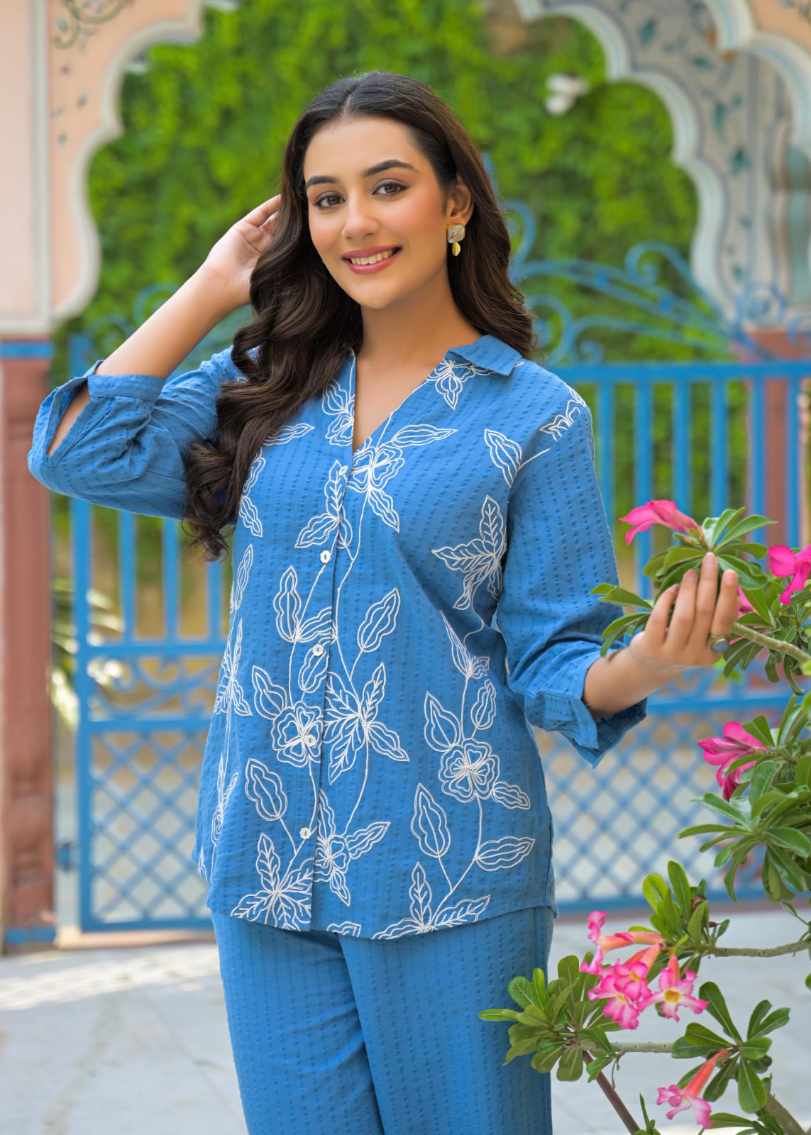 Wow embroidered cotton co ord