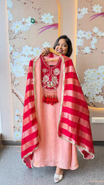 Pretty shimmer tissue party wear suit set