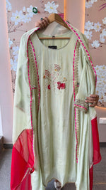 Crush tissue with real mirror detailing suit set paired