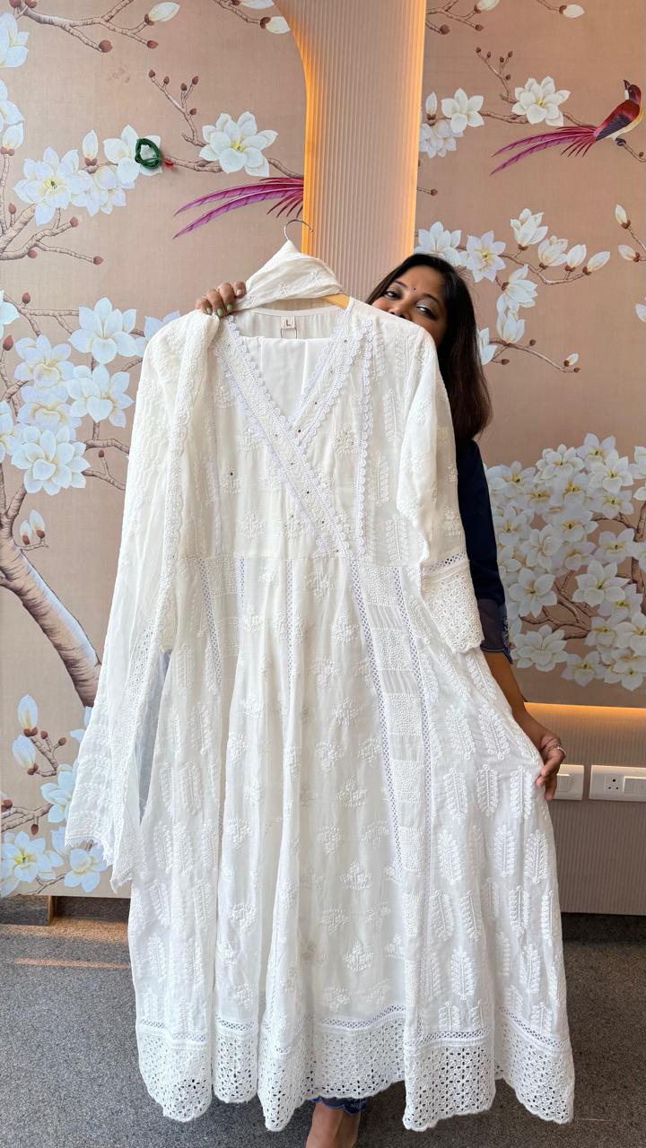 Restocked !! Pure Mul cotton embroidered shifli suit set !!