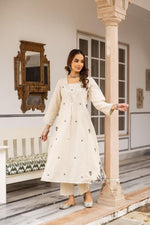 Pure cotton embroidered kurta pant in white