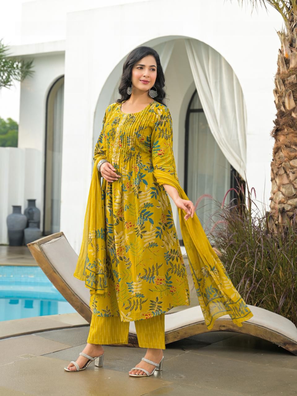 Pure cotton yellow full suit set
