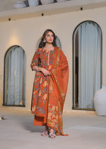 Pure cotton yellow full suit set in orange
