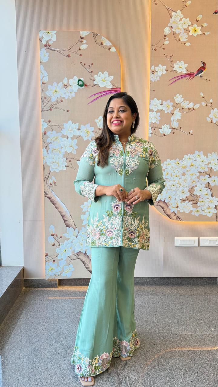 Premium chinon handwork co ord set