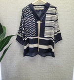 Pure Mul silk stripes top