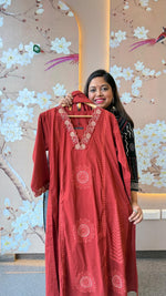 Premium cotton block printed suit paired with cotton chanderi dupatta