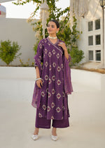 Pure cotton in Ikkat print in angrakha pattern full suit set