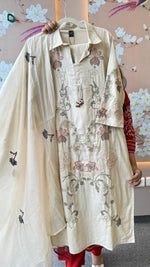 Super pretty Mul cotton fully embroidered designer cotton suit set