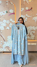 Pure chinon Handwork sharara suit set