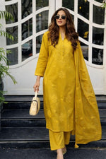 Restocked the bestselling! Super pretty cotton embroidered suit set in yellow