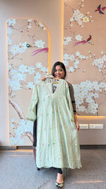 Mint green Mul chanderi lining suit set