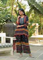 Premium crepe kaftan co ord set in black