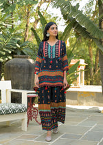 Premium crepe kaftan co ord set in black