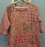Premium linen chanderi githan work suit set