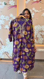 Super pretty cotton suit set paired in purple