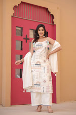 Super pretty embroidered noodle strip cotton suit set