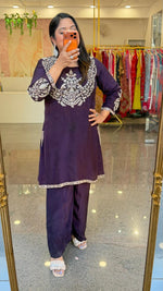 Designer crepe silk full handover heavy party wear co ord true to size