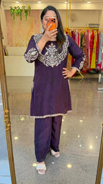 Designer crepe silk full handover heavy party wear co ord true to size