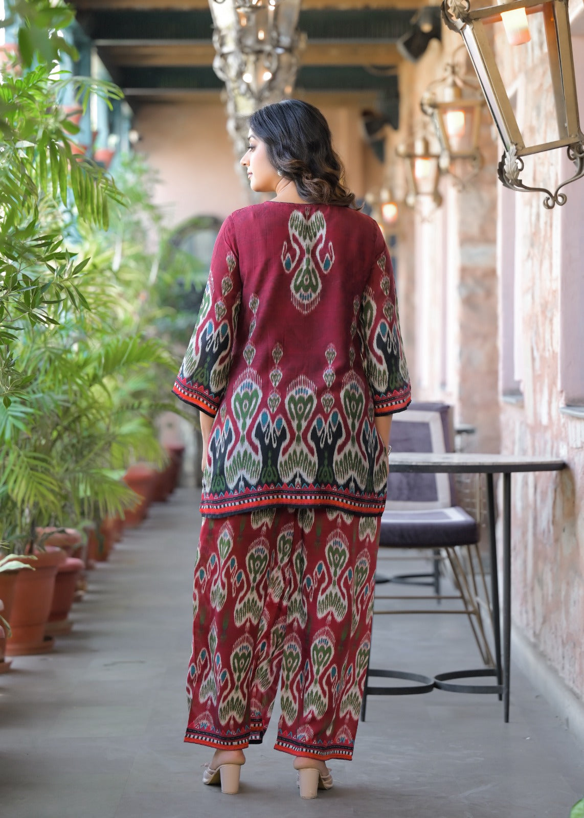 Super pretty Mul silk Ikkat print co ord