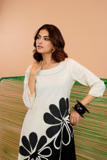Brush painted cotton kurta pant