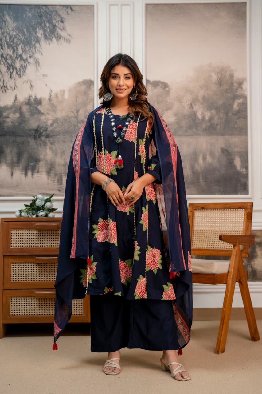 Wow cotton floral suit set