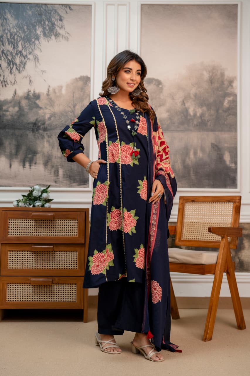 Wow cotton floral suit set