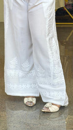 Stylish free size chikankari plazzo pants with pocket